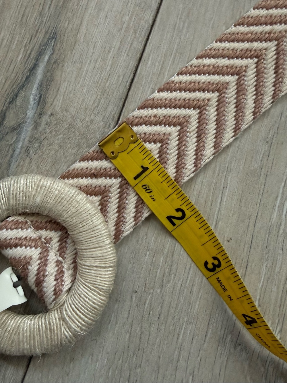 Haute Hippie Beige and Pink Chevron Wrapped-Buckle Belt size S - Picture 6 of 6